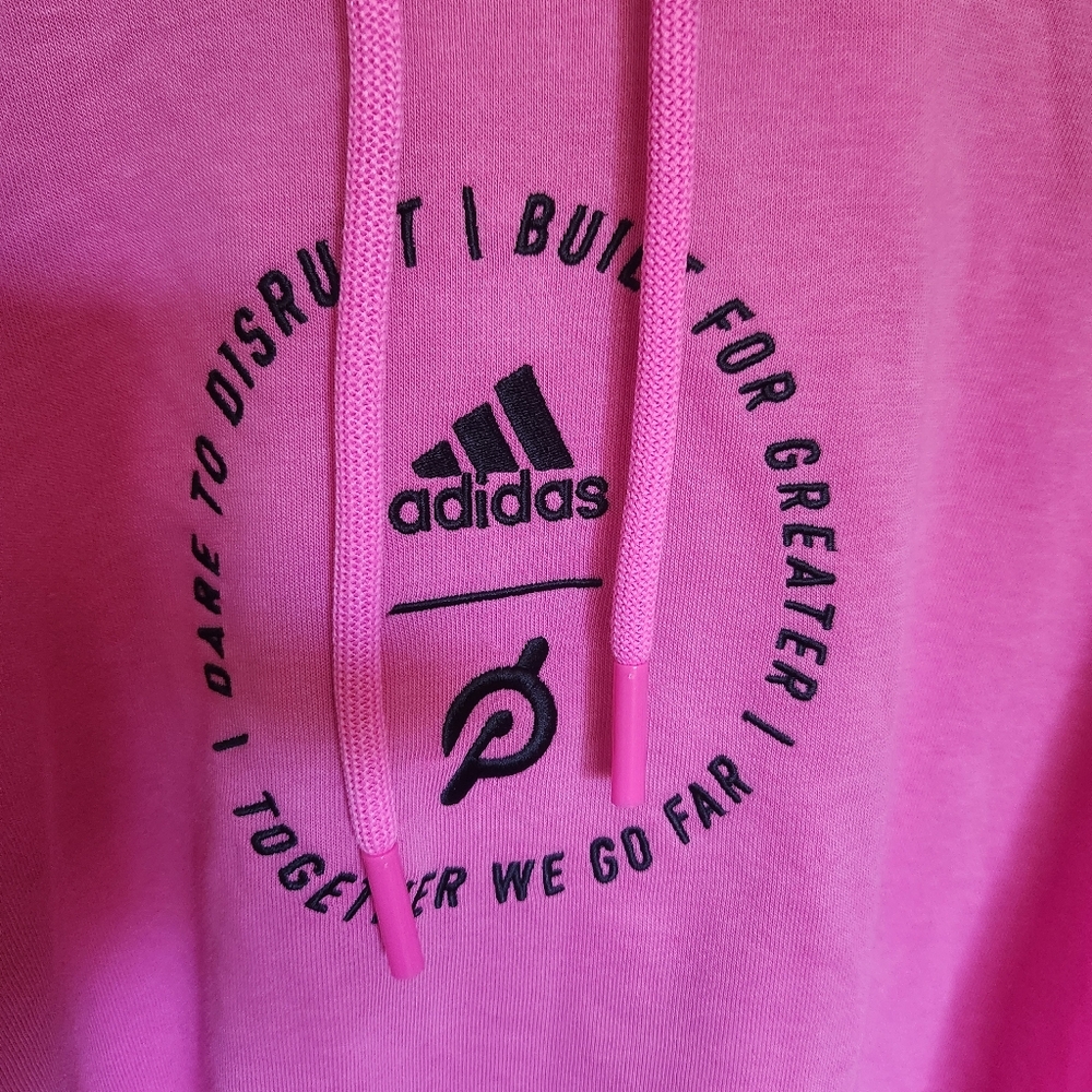 Adidas Cropped Oversized Hoodie XL 20/22 Pink Athleisure Street Style - Picture 6 of 12